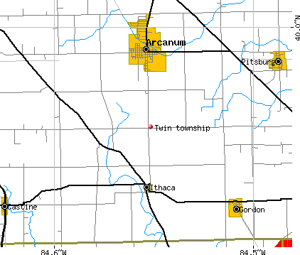Twin township, OH map