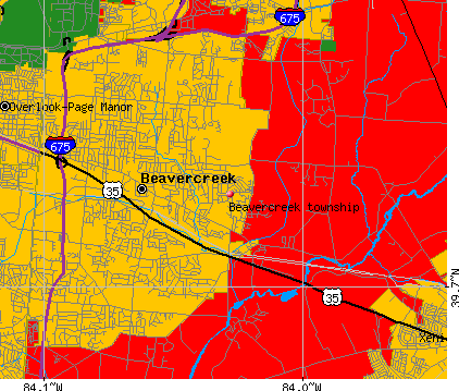 Beavercreek township, OH map