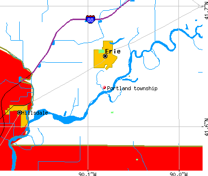 Portland township, IL map