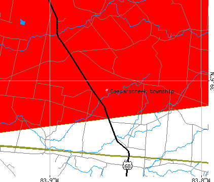 Caesarscreek township, OH map