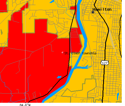 St. Clair township, OH map