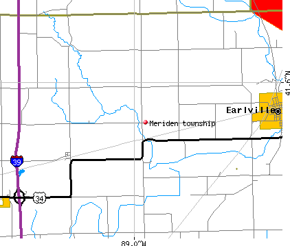 Meriden township, IL map