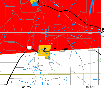 LeBoeuf township, PA map
