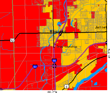 Troy township, IL map