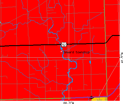 Seward township, IL map