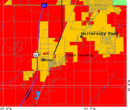 Monee township, IL map