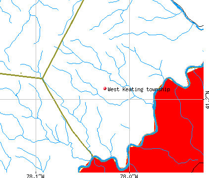 West Keating township, PA map