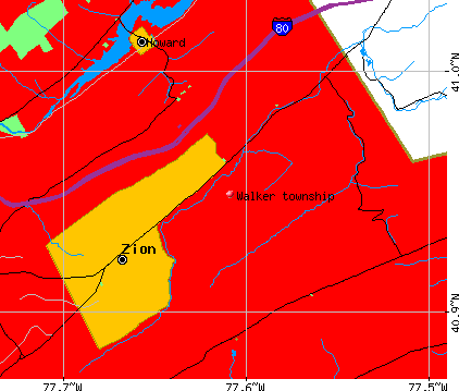 Walker township, PA map