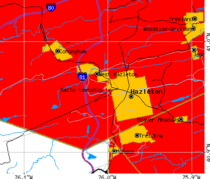 Hazle township, PA map