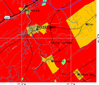 Spring township, PA map