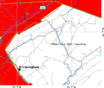 Warriors Mark township, PA map