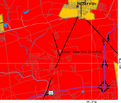 Lower Nazareth township, PA map