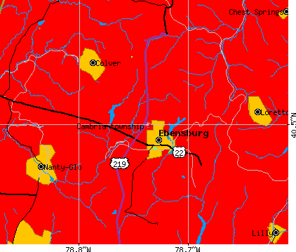 Cambria township, PA map