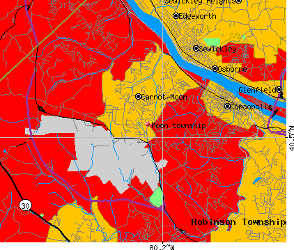 Moon township, PA map