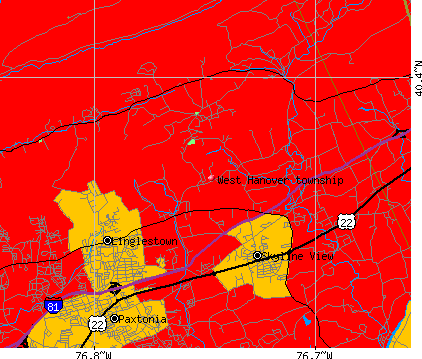 West Hanover township, PA map