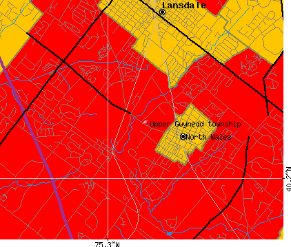 Upper Gwynedd township, PA map