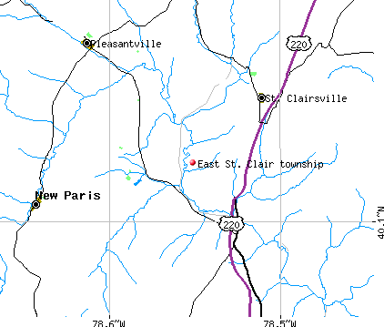 East St. Clair township, PA map