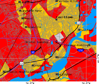 Bristol township, PA map