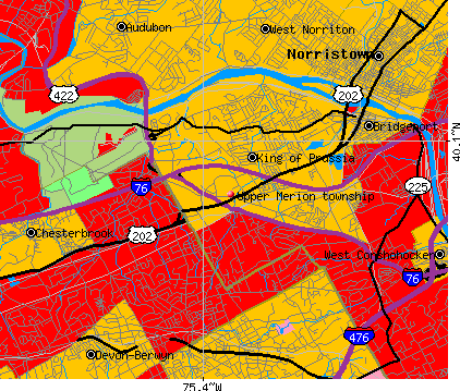 Upper Merion township, PA map