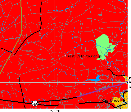 West Caln township, PA map