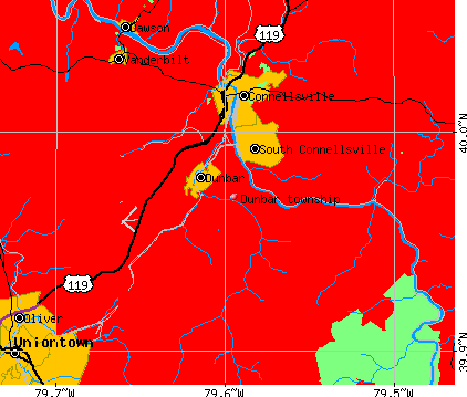 Dunbar township, PA map