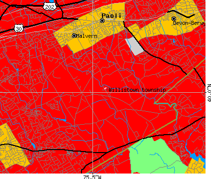 Willistown township, PA map
