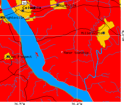 Manor township, PA map