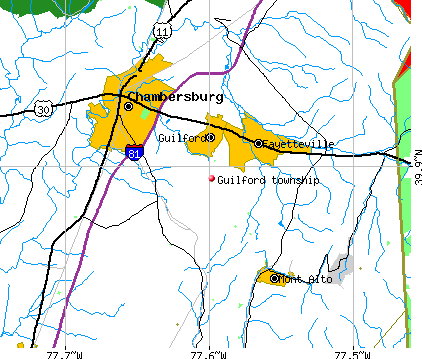 Guilford township, PA map