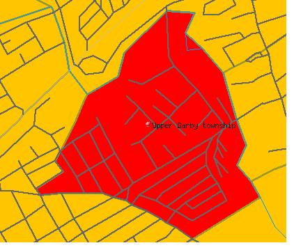 Upper Darby township, PA map