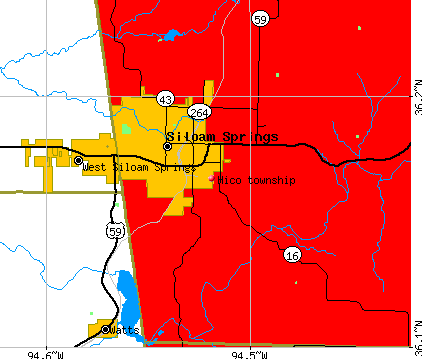 Hico township, AR map