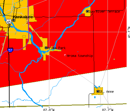 Aroma township, IL map