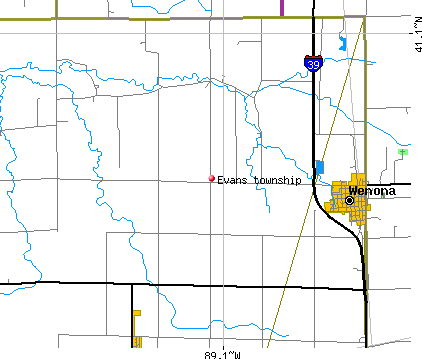Evans township, IL map