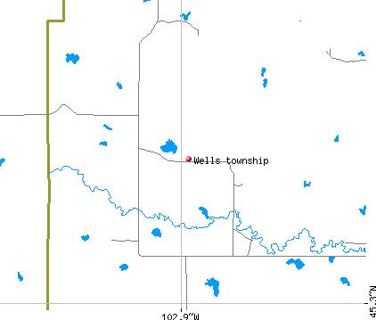 Wells township, SD map
