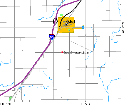 Odell township, IL map