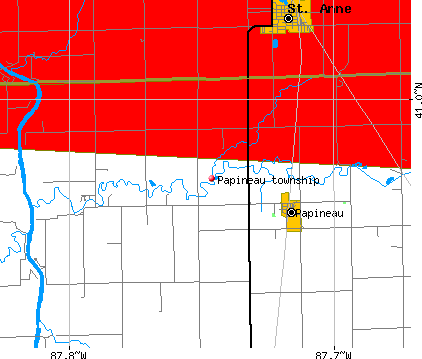 Papineau township, IL map