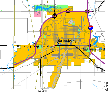 Galesburg City township, IL map
