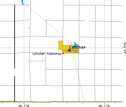 Letcher township, SD map