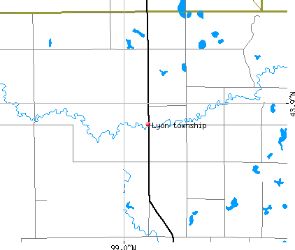 Lyon township, SD map