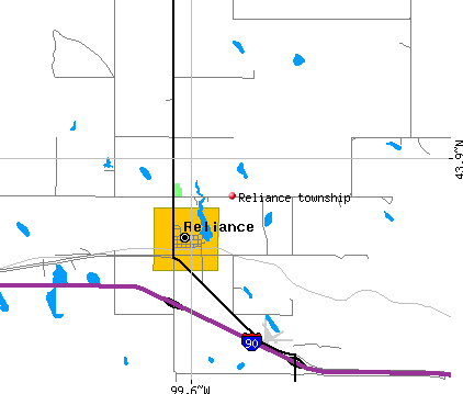 Reliance township, SD map