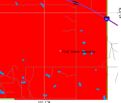 Flat Butte township, SD map