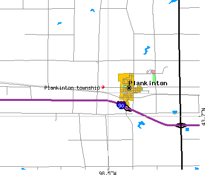 Plankinton township, SD map