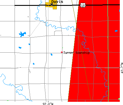 Turner township, SD map