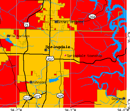 Springdale township, AR map