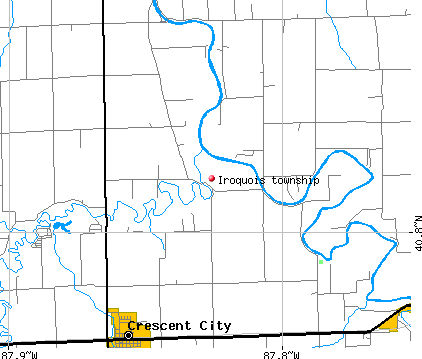 Iroquois township, IL map