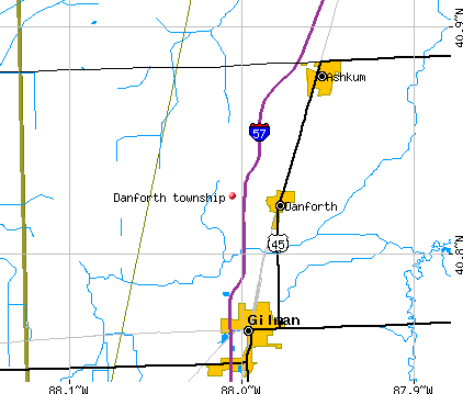 Danforth township, IL map