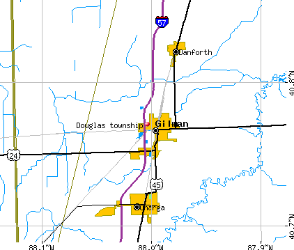 Douglas township, IL map