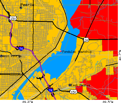 Fondulac township, IL map
