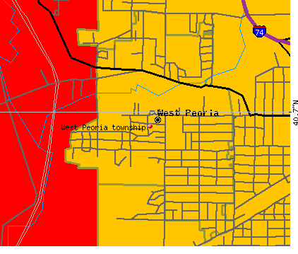 West Peoria township, IL map