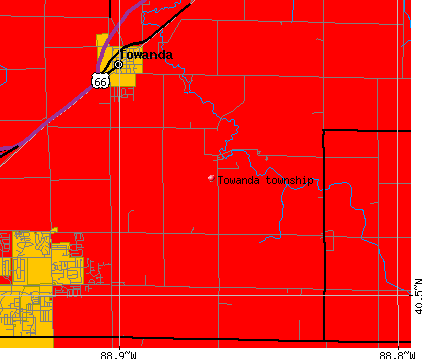 Towanda township, IL map