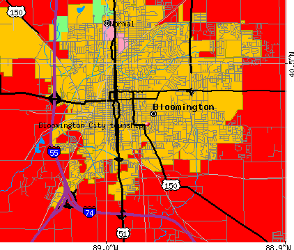 Bloomington City township, IL map